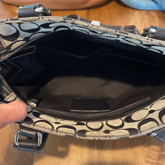 Black and grey  Coach cloth bag